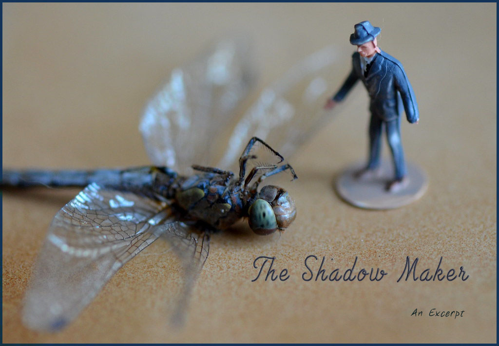 plastic figure with dead insect